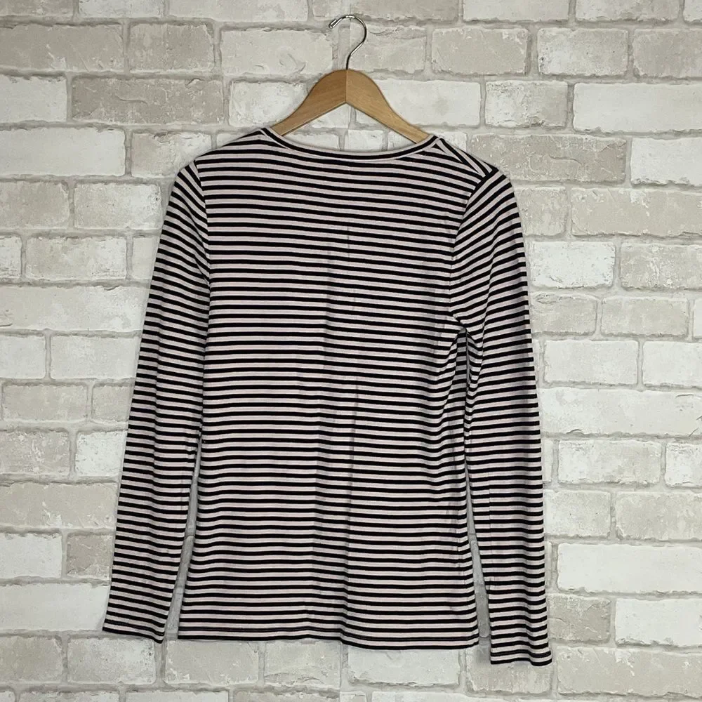 J. Crew Striped Ribbed Long Sleeve Tee Size M